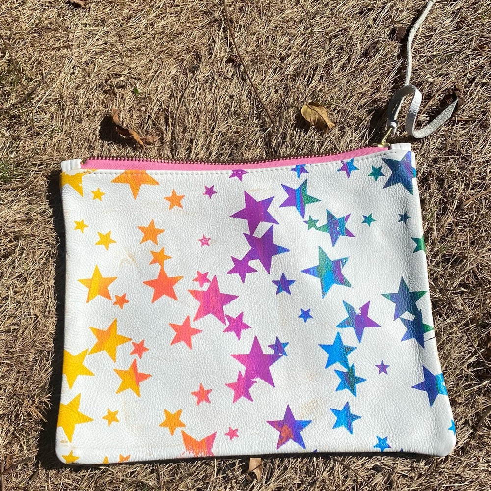 Handmade Totem Salvaged Leather Stars Pouch